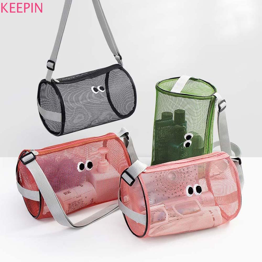 Keepin Mesh Crossbody Bag กระเป๋าถือสไตล์เกาหลีกระเป๋าสะพายตาข่าย ปรับได้ All-Match ฉนวนถ้วยเดินทาง ขวดน้ํา เชือกรูด หญิง/ชาย