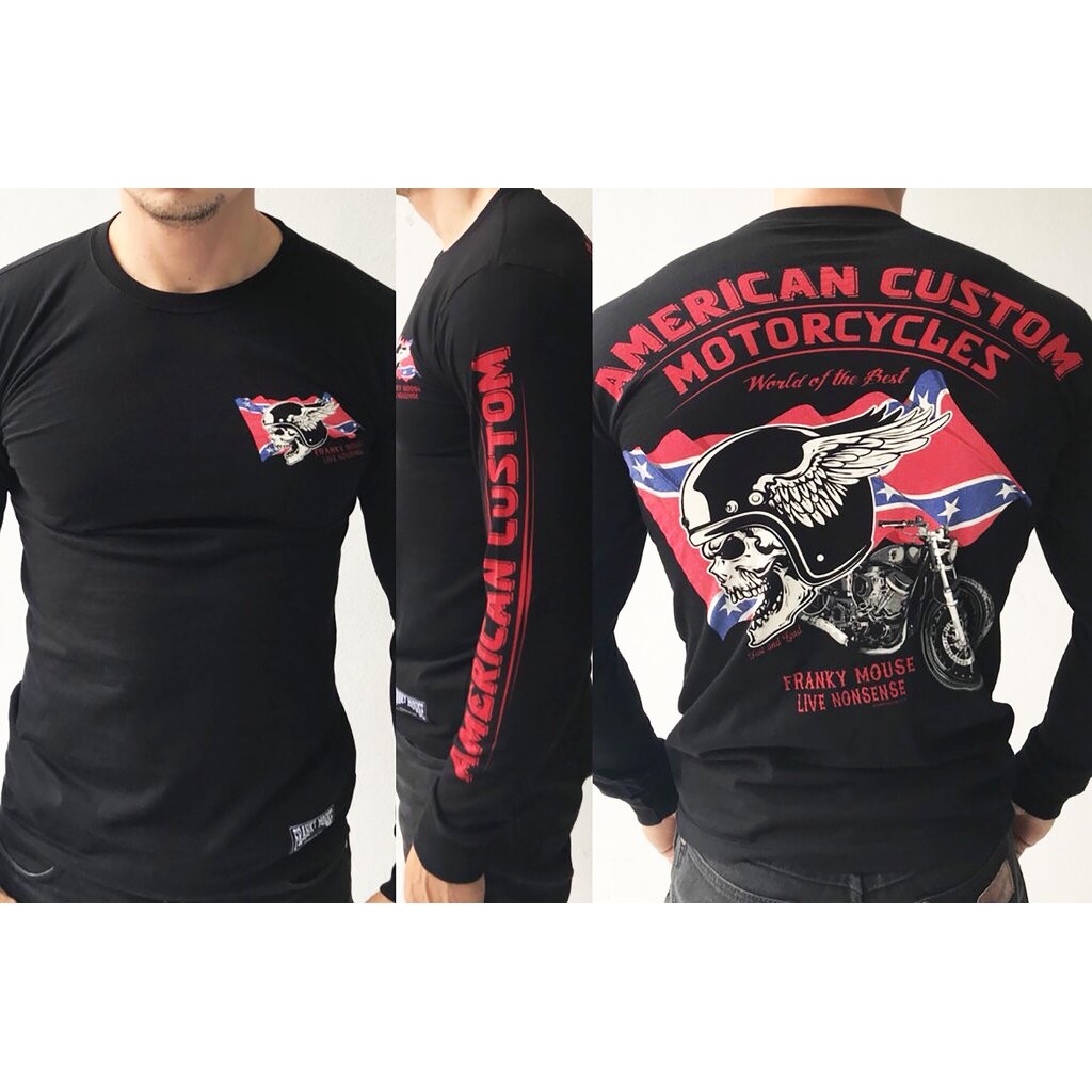 เสื้อยืดแขนยาว Biker มอเตอร์ไซค์ ผู้ชาย FM.BL168