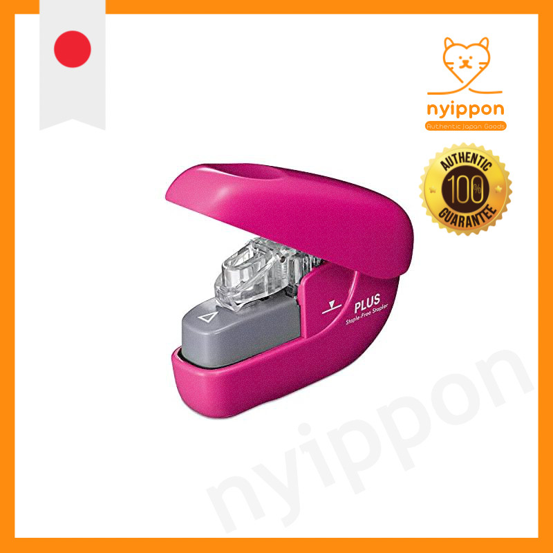 Plus No-Needle Stapler Paper Clinch Pink SL-106NB 31-125
