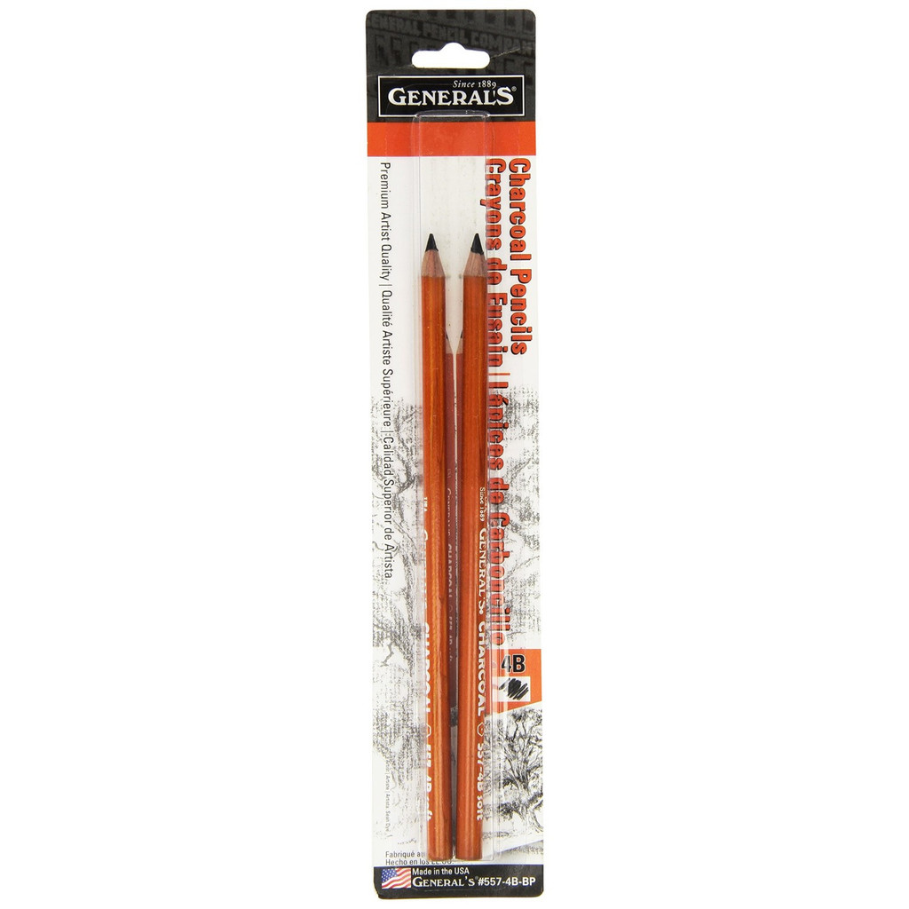 GENERAL PENCIL CHARCOAL DRAWING PENCIL - 4B (2/pkg)