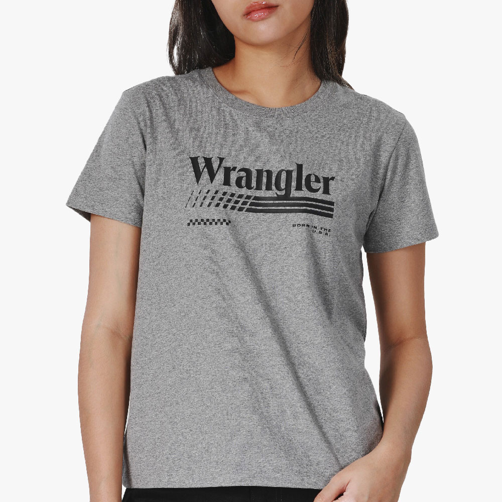 WRANGLER เสื้อยืดแขนสั้นผู้หญิง ทรง Regular รุ่น WR F324WTSSF59 สีเทา