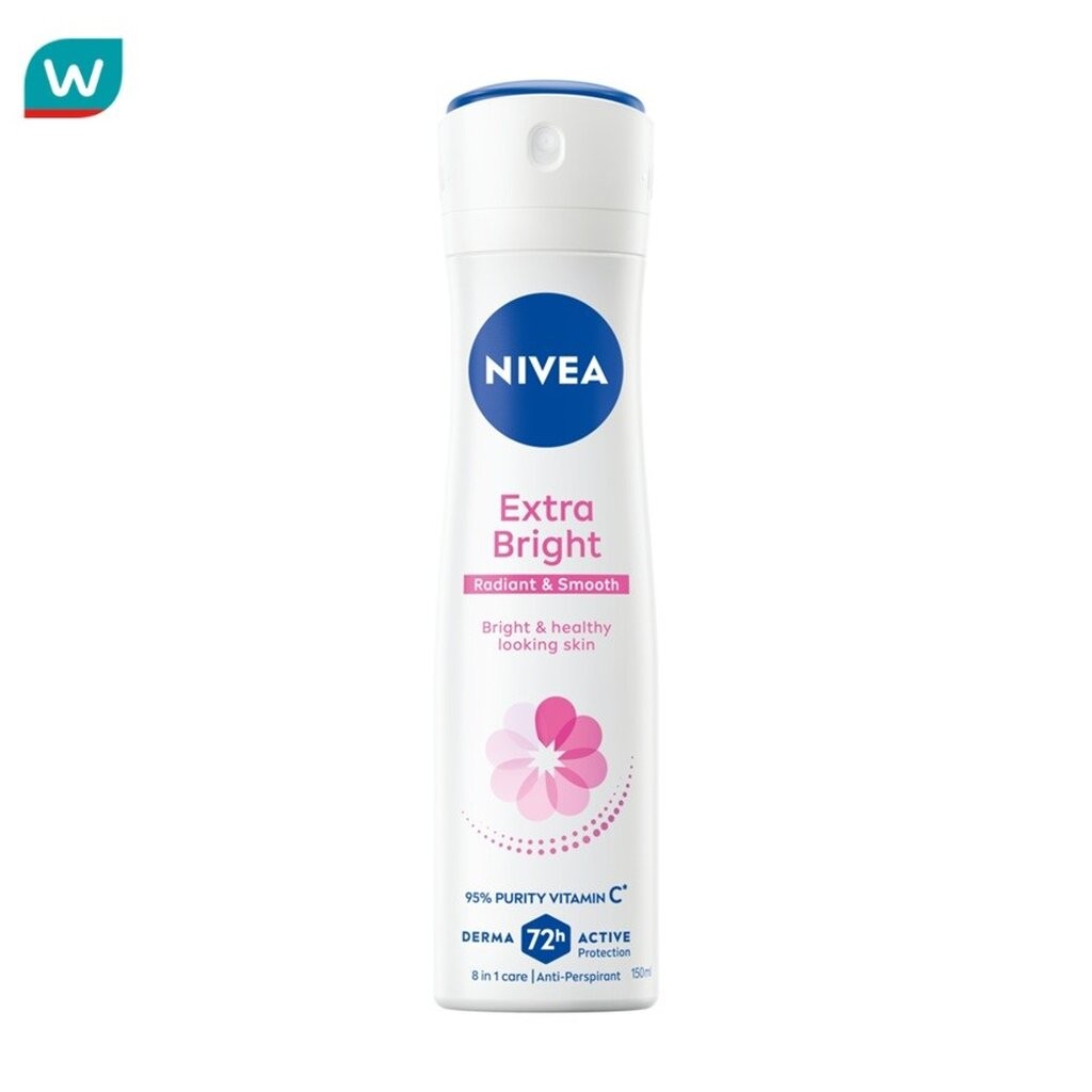 Nivea นีเวีย สเปรย์ เอ็กซ์ตร้า ไบรท์ เรเดียนท์ แอนด์ สมูท 150 มล. สเปรย์ ลดเหงื่อ ระงับกลิ่นกาย