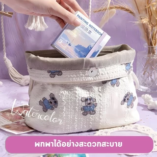 【พร้อมส่งจากไทย】มินิสีน้ําสีวอลนัทกล่องอะคริลิคใสกล่องแบบพกพาแบบพกพาคู่มือ Sketch Travel ภาพวาดหนังสือ Palette