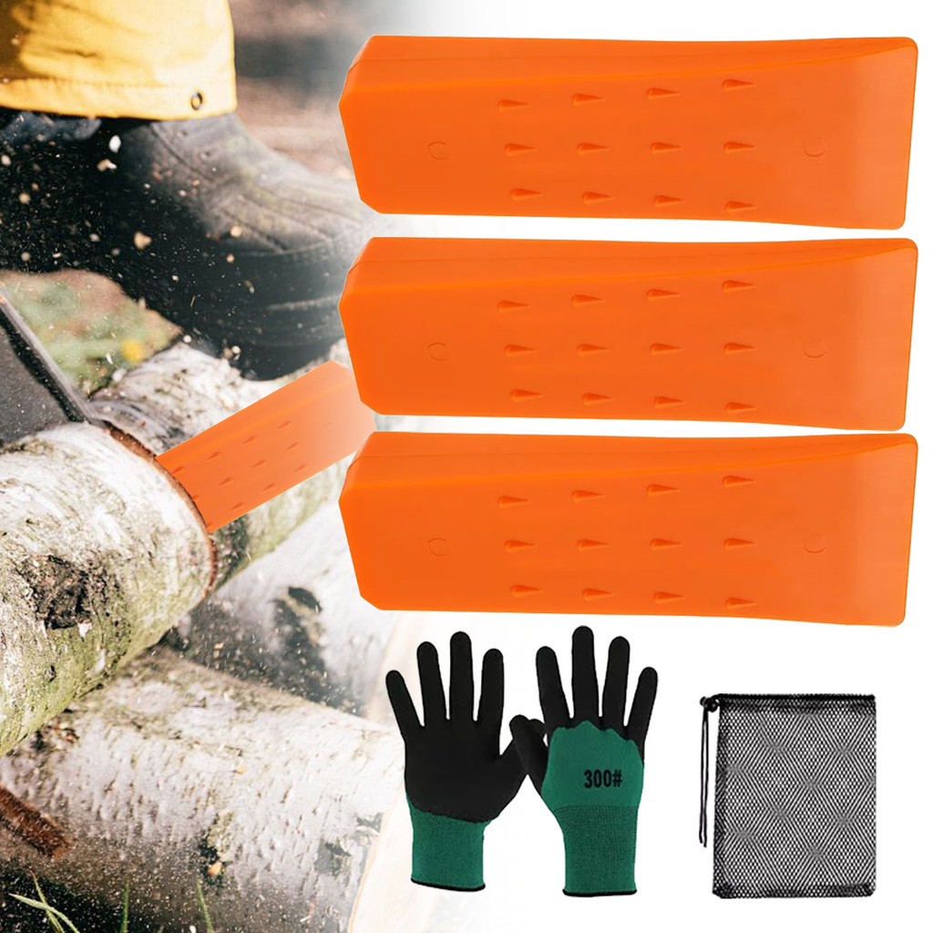 Brighthor1SetแบบพกพาWedgeสีส้มพลาสติกFelling Wedge Felled Chockตัดต้นไม้Wedge Spiked Wedgeเครื่องมือ