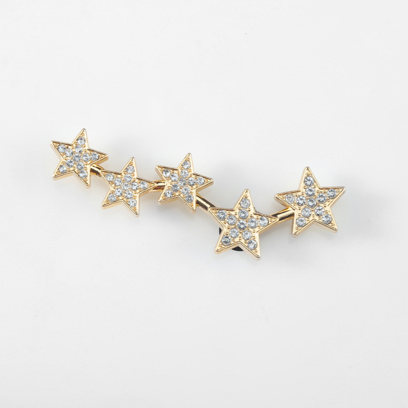 โลหะทองชุดริบบิ้นมุกโซ่ดาวเชลล์ตกแต่ง Cros Jibiz Charm Diy รองเท้าผู้หญิงอุปกรณ์เสริม