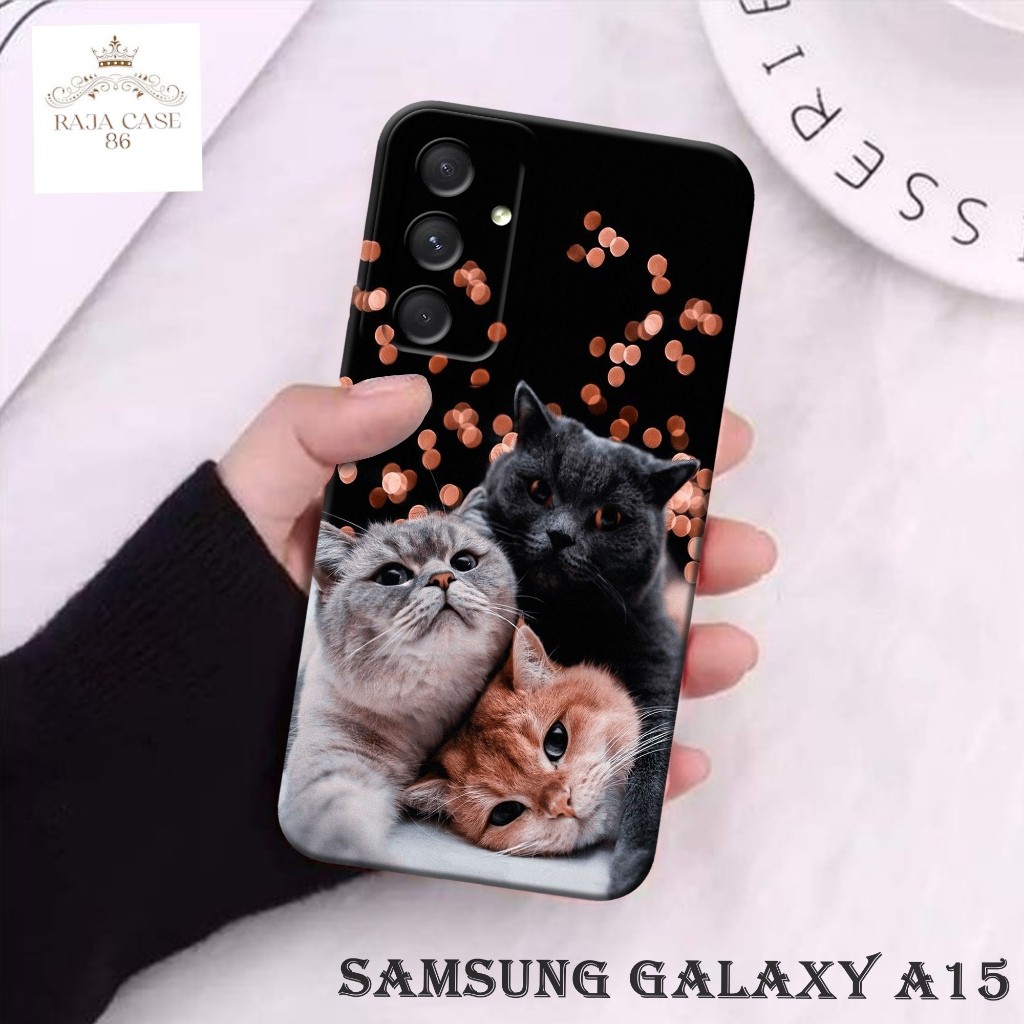 HP เคส Samsung Galaxy A15 4G / 5G ล่าสุด - Rajacase - เคสมือถือ Samsung A15 4G - Cats Softcase Motif