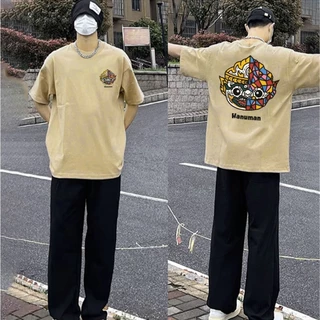 (COD/24 ชั่วโมง)Fanfei Apparel เสื้อยืดคอกลมแขนสั้น ลาย หนุมาน บีลีฟ Oversize Cotton ⚡️USAคุ้มสุด!⚡️