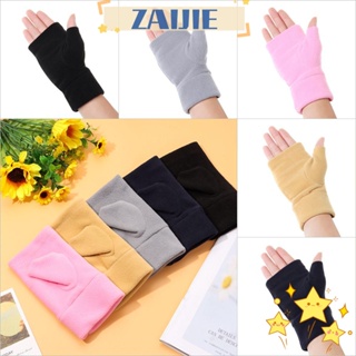 Zaijie24 ถุงมือขับรถ แบบครึ่งนิ้ว หน้าจอสัมผัส สําหรับวิ่ง ฟิตเนส ฤดูหนาว