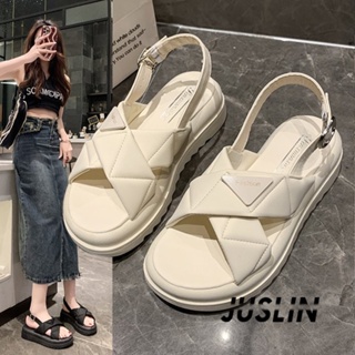 JUSLIN   รองเท้าแตะผู้หญิง ส้นแบน ใส่สบาย สไตล์เกาหลี รองเท้าแฟชั่น 2023 ใหม่  Unique รุ่นใหม่ Comfortable คุณภาพสูง B98G1QX 37Z230910