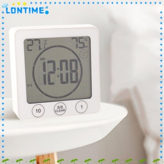 Lontime เครื่องวัดอุณหภูมิความชื้นดิจิทัล หน้าจอ LCD ความแม่นยําสูง สําหรับห้องน้ํา ห้องเด็ก