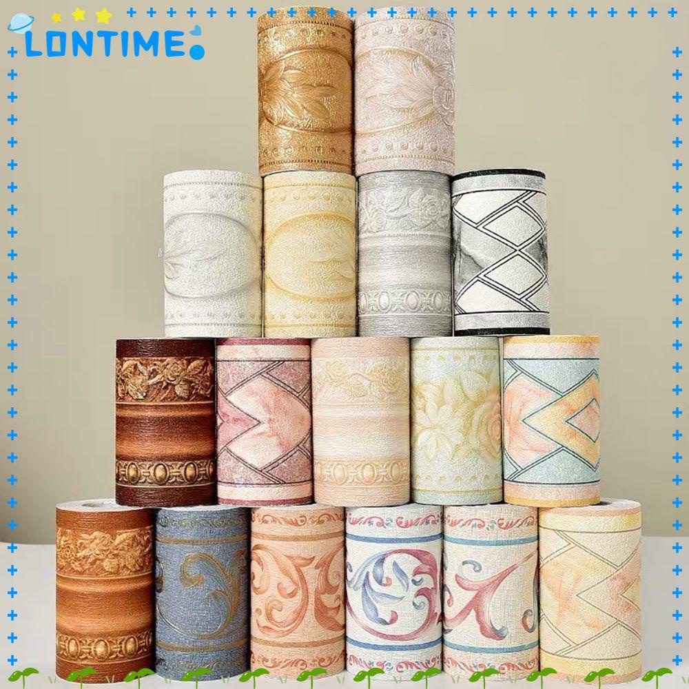 Lontime วอลเปเปอร์ไวนิล PVC กันน้ํา ลายนูน มีกาวในตัว สไตล์เรโทร สําหรับติดตกแต่งผนังบ้าน