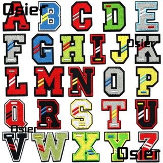 Osier1 แผ่นแพทช์ ปักลายตัวอักษร A-Z 2 นิ้ว หลากสี สําหรับตกแต่งเสื้อผ้า หมวก กระเป๋า 52 ชิ้น