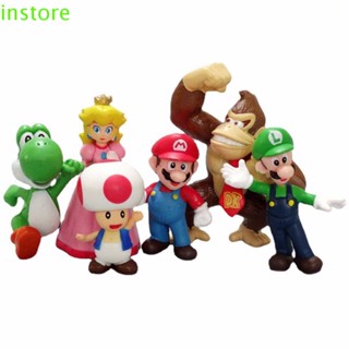 Instore โมเดลฟิกเกอร์ PVC รูปปั้นเห็ด Mario Super Mario Bros สําหรับตกแต่งบ้าน