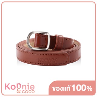 Konvy PU Leather Belts เข็มขัดสำหรับผู้หญิง สีน้ำตาลอ่อน.