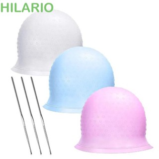 Hilario หมวกย้อมสีผม ซิลิโคน สีชมพู ใช้ซ้ําได้ ทนทาน สําหรับร้านทําผม