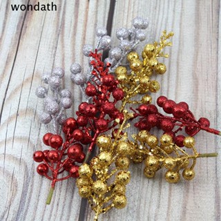 Wonda พวงหรีดผลไม้ เบอร์รี่ผง โฟม สีแดง น้ําหนักเบา อุปกรณ์เสริม สําหรับตกแต่งต้นคริสต์มาส DIY 10 ชิ้น