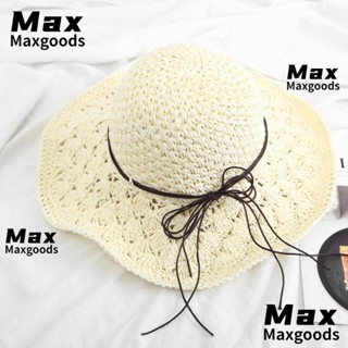 Maxg หมวกฟาง ป้องกันแสงแดด เดินทาง จัดหา Raffia หมวกฟาง