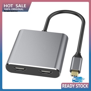 &lt;lementree&gt; อะแดปเตอร์แปลงสายเคเบิ้ล Type C เป็น HDMI คู่ 4K 60HZ 2 in1 สําหรับ Macbook