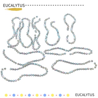 Eutus ลูกปัดแก้วคริสตัล สีเขียว 6 มม. 6 มม. สําหรับทําเครื่องประดับ สร้อยข้อมือ DIY