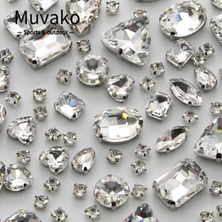 Muvako พลอยเทียม คริสตัล สีเงิน สําหรับทําเครื่องประดับ รองเท้า งานฝีมือ DIY 130 ชิ้น