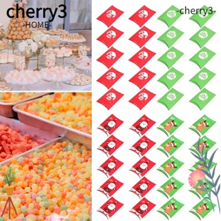 Cherry3 กล่องของขวัญคริสต์มาส พิมพ์ลายสโนว์แมน สําหรับใส่คุกกี้ 10 ชิ้น