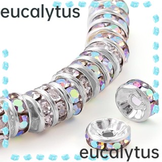 Eucalytus1 ลูกปัดคริสตัล พลอยเทียม AB 8 มม. สําหรับทําเครื่องประดับ สร้อยคอ DIY