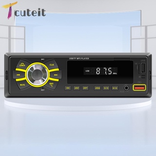 Tcuteit เครื่องเสียงสเตอริโอบลูทูธ AUX FM 12V รองรับ TF สําหรับรถยนต์