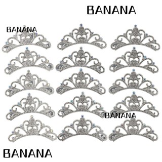 Banana1 แผ่นแพทช์ปักลายมงกุฎเจ้าหญิง ประดับพลอยเทียม 8.8*4.5 ซม. สําหรับตกแต่งกางเกงยีน 15 ชิ้น