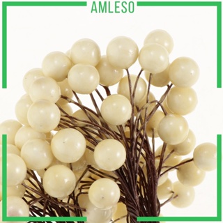 [Amleso] พวงหรีดดอกไม้ประดิษฐ์ บลูเบอร์รี่ สีแดง 40 หัว สําหรับตกแต่งงานแต่งงาน คริสต์มาส