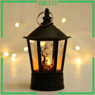 [Amleso] โคมไฟ LED รูปฟักทอง ไร้เปลวไฟ สําหรับแขวนตกแต่งปาร์ตี้ฮาโลวีน