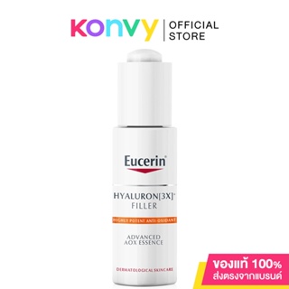 Eucerin Hyaluron [3X] + Filler Advanced AOX Essence 30ml ยูเซอริน ไฮยาลูรอน เซรั่มบำรุงผิวหน้า ลดเลือนริ้วรอย กระชับรูขุมขน.