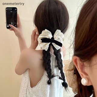 Onem ใหม่ กิ๊บติดผม ริบบิ้นโบว์ สีขาว ขนาดใหญ่ สไตล์เจ้าหญิง สําหรับผู้หญิง