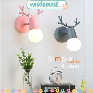 WISDOMEST โคมไฟ LED รูปเขากวาง สไตล์วินเทจ สําหรับตกแต่งบ้าน