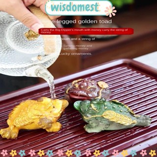 Wisdomest ถาดชาเรซิ่น รูปคางคก สีทอง สีแดง สีเขียว สําหรับสัตว์เลี้ยง