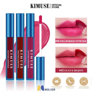 Kimuse Lip Tint Peel Off Lip Stain Tattoo ลิปสติกยาวนานและกันน้ำ Peel Off สีชมพู Make Up [จุด] MOLISA