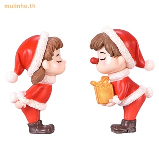 Mulinhe ตุ๊กตาฟิกเกอร์คู่รักคริสต์มาส ขนาดเล็ก DIY สําหรับตกแต่งสวน 2 ชิ้น