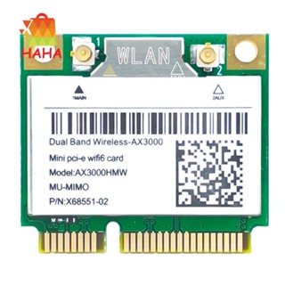 อะแดปเตอร์การ์ดเครือข่ายไร้สาย AX200 AX3000HMW Mini PCI-E WiFi 6 2.4G 5G บลูทูธ 5.1 802.11AX สําหรับ Win10