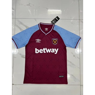 เสื้อกีฬาแขนสั้น ลายทีมชาติฟุตบอล West Ham 2324 ชุดเหย้า สีแดง ไซซ์ S-XXL ชุดเหย้า สําหรับผู้ชาย