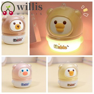 Willis โคมไฟตั้งโต๊ะ LED รูปการ์ตูนหมู เป็ดสีเหลือง ขนาดเล็ก ชาร์จ USB สําหรับครอบครัว