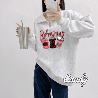 Candy Kids  เสื้อผ้าผู้ญิง แขนยาว เสื้อฮู้ด คลุมหญิง สไตล์เกาหลี แฟชั่น  ins Stylish High quality fashion WWY239063A 36Z230909