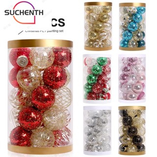 Suchenth ลูกบอลพลาสติกใส คุณภาพสูง สําหรับตกแต่งต้นคริสต์มาส 25 ชิ้น 25 ชิ้น