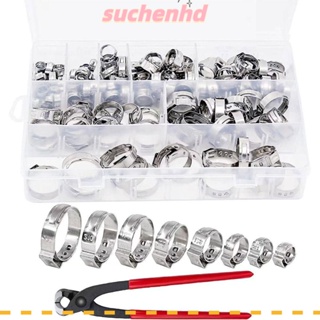 Suchenhd แคลมป์หนีบสายท่อ สเตนเลส 304 หูเดี่ยว 8 ขนาด 6-23.5 มม. สําหรับเครื่องใช้ในบ้าน 150 ชิ้น