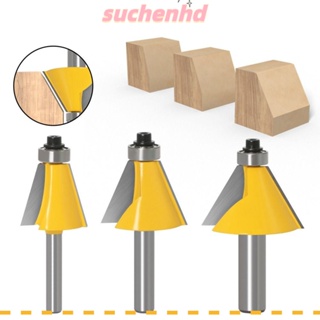 Suchenhd ดอกสว่านเราเตอร์ ขอบเอียง 15 22.5 30 องศา คุณภาพสูง 6 มม. 6.35 มม. 8 มม. สําหรับงานไม้