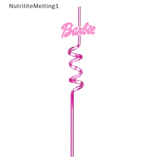 [NutriliteMelting1] หลอดดูดน้ําพลาสติก แบบเกลียว สีชมพู ใช้ซ้ําได้ สําหรับตกแต่งปาร์ตี้วันเกิดเด็ก 1 ชิ้น