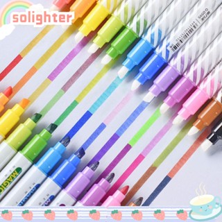 Solighter ชุดปากกามาร์กเกอร์ เรืองแสง เปลี่ยนสีได้ 12 สี ต่อชุด