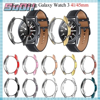 Suqi เคสนาฬิกาข้อมือ TPU เคลือบไฟฟ้า กันรอยขีดข่วน บางพิเศษ หรูหรา สําหรับ Galaxy Watch 3 41 มม. 45 มม.