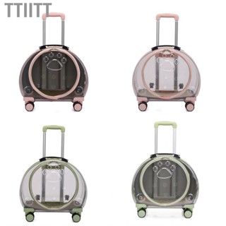 Ttiitt Portable Pet Trolley Case Wear Resistant Breathable Bubble Backpack Transparent Bag For Small Pets Kittens Dogs Rabbits