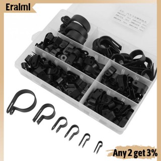 Eralml 200 ชิ้น P / r ประเภทสายเคเบิล แคลมป์ คู่มือสายเคเบิล หัวเข็มขัดรถยนต์ ไนลอน ลวดหัวเข็มขัด สําหรับแก้ไข