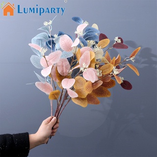 Lumiparty ใบยูคาลิปตัสประดิษฐ์ 3 แฉก พร้อมผลไม้จําลอง สีเขียว 1 กิ่ง