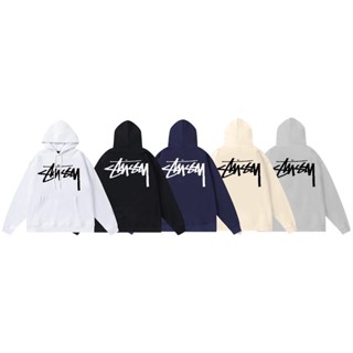 Stussy เสื้อกันหนาว มีฮู้ด พิมพ์ลายโลโก้ ขนาดใหญ่ สองด้าน ทันสมัย และหลากหลาย นําเข้า ล้างออกไม่ได้หลายร้อยครั้ง แสดงอารมณ์ของทั้งชาย และหญิง N